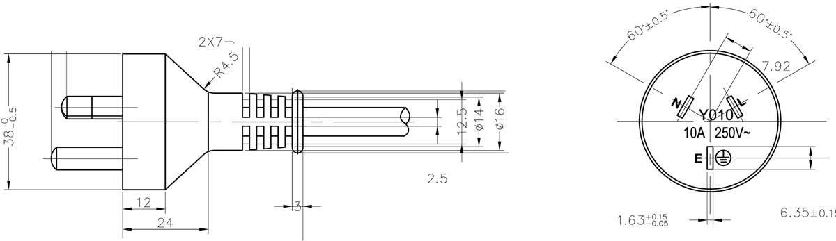 阿根廷三芯电源线IRAM认证