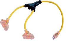 5-15Y型分支器6个插座带灯延长线 5-15Y型分支器6个插座带灯延长线