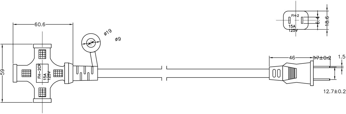 日本两芯延长线