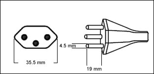 巴西16A插头图纸 巴西16A插头图纸