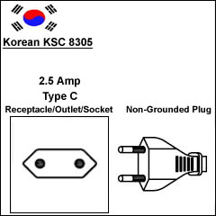 韩国 KSC 8305 两芯电源线 韩国 KSC 8305 两芯电源线