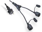 LA03ZD Y型分支器户外防水两插座延长线