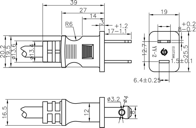 美国UL电源线1-15P 美国UL电源线1-15P