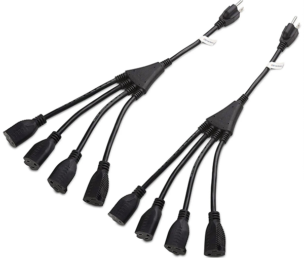 一出四美国NEMA 5-15P配NEMA 5-15R延长线 一出四美国NEMA 5-15P配NEMA 5-15R延长线