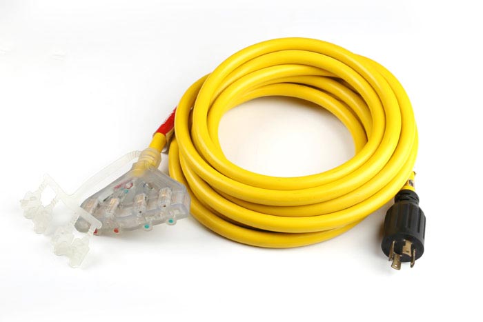 30A自锁插头配四位20A插座含指示灯