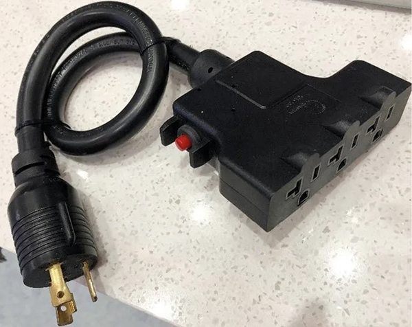 L14-30P发电机延长线配三位NEMA5-20R插座含断路器 L14-30P发电机延长线配三位NEMA5-20R插座含断路器